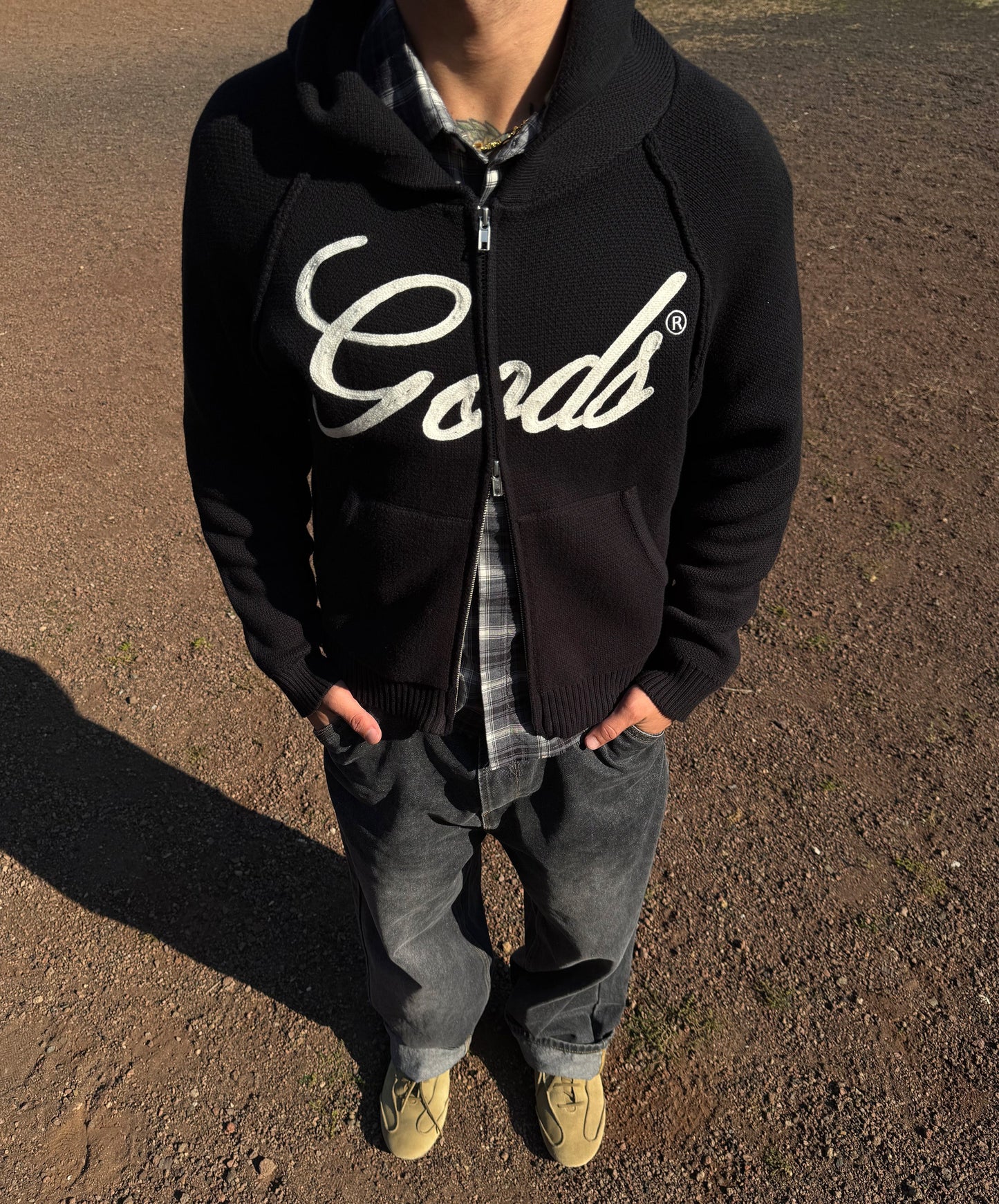 Gods Knitted Zipper Black