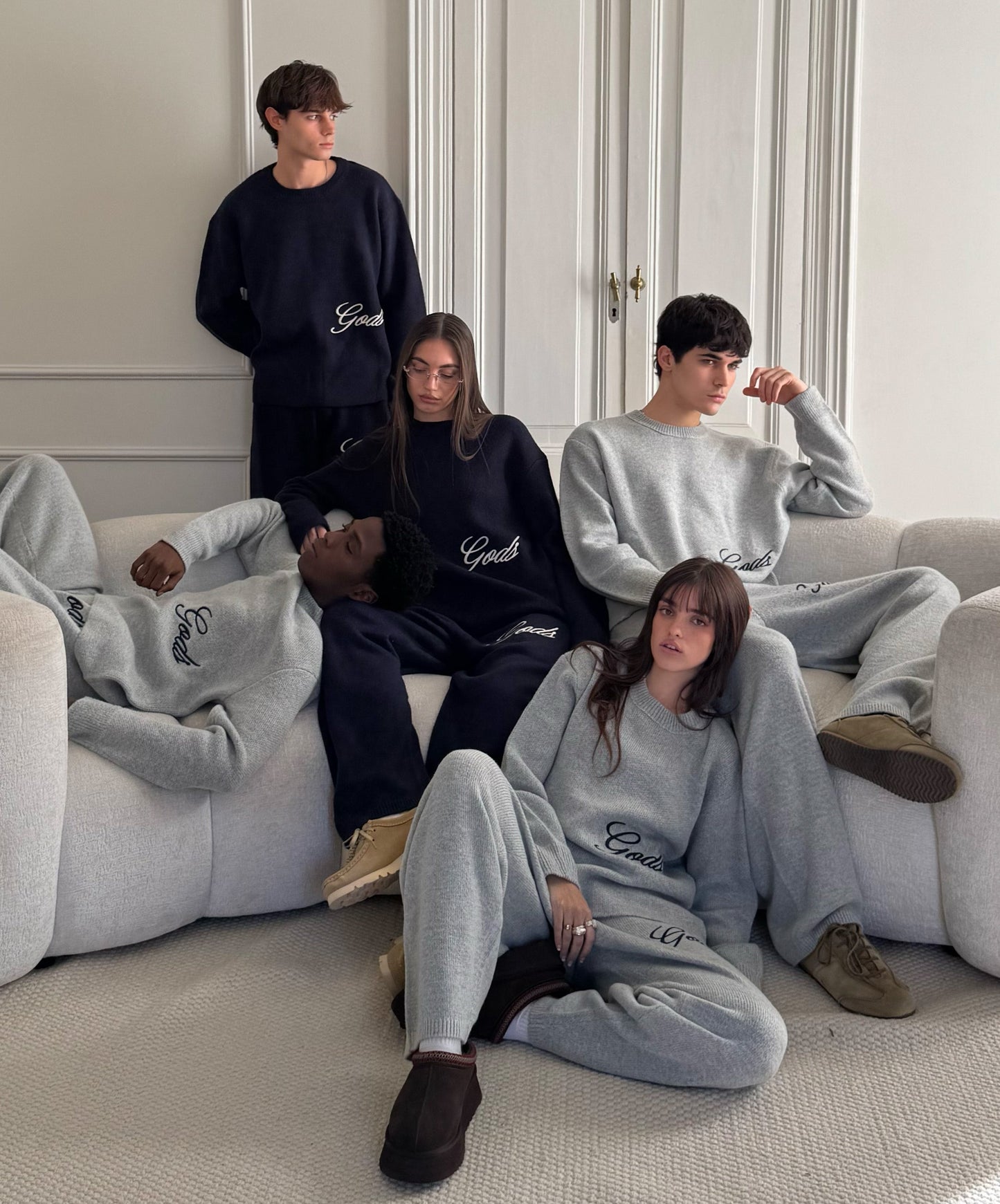 Handwritten Knitted Joggers Navy