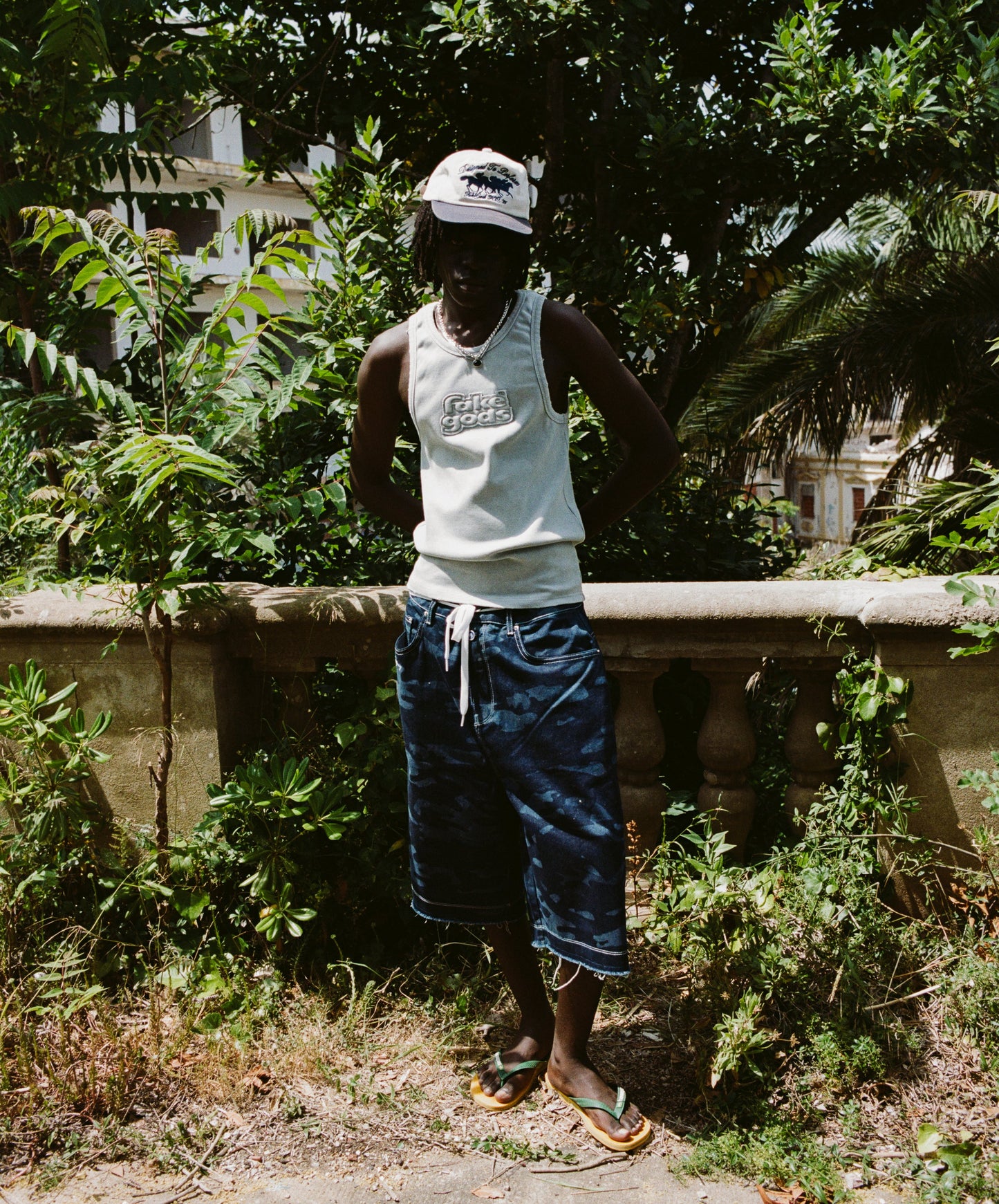 Fakegods Washed Tank Light Grey