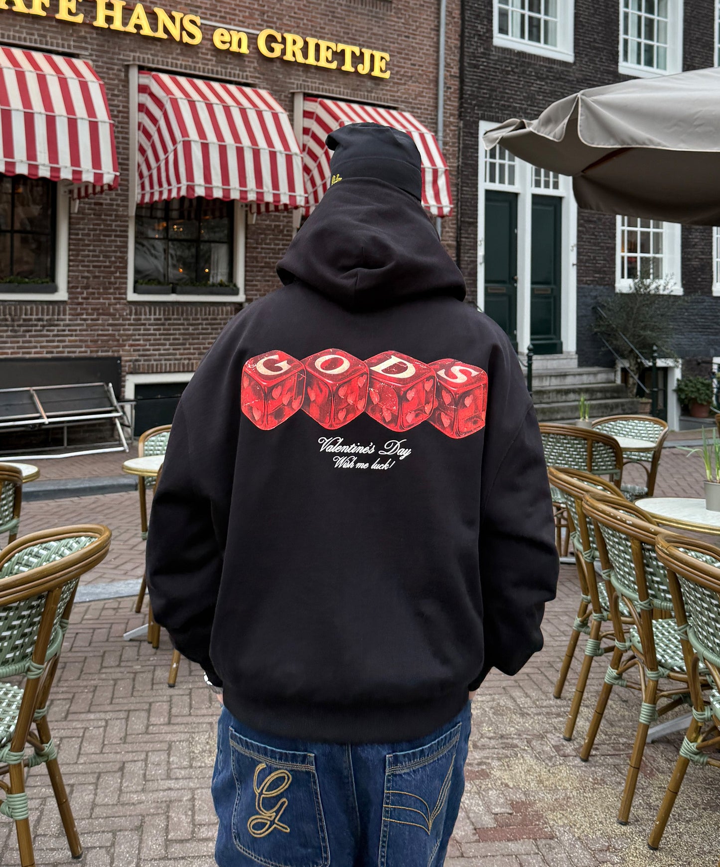 Red Dice Hoodie Black