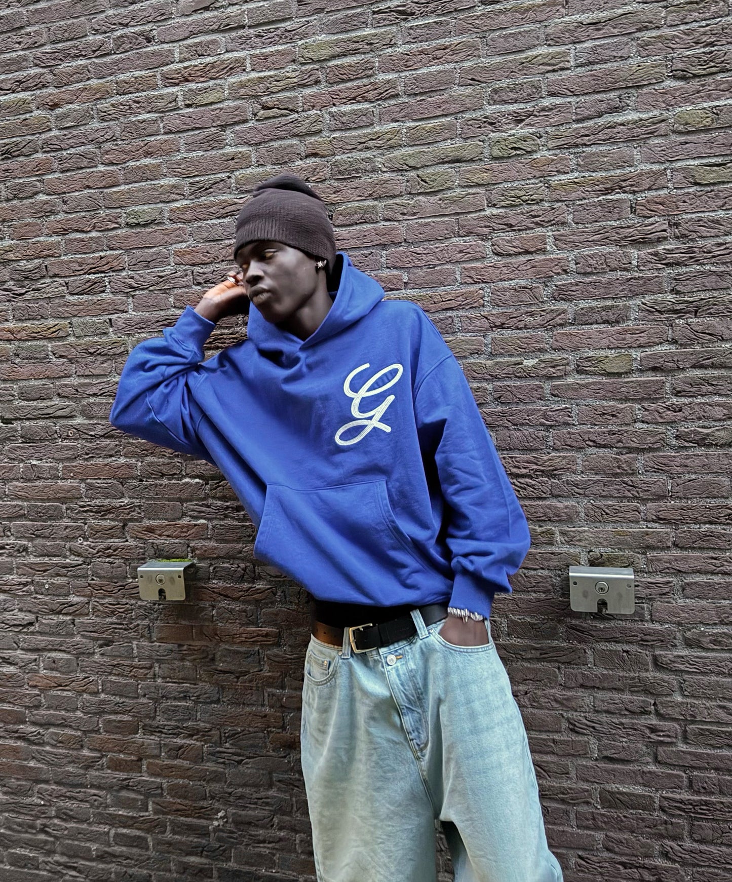 Love Script Hoodie Blue