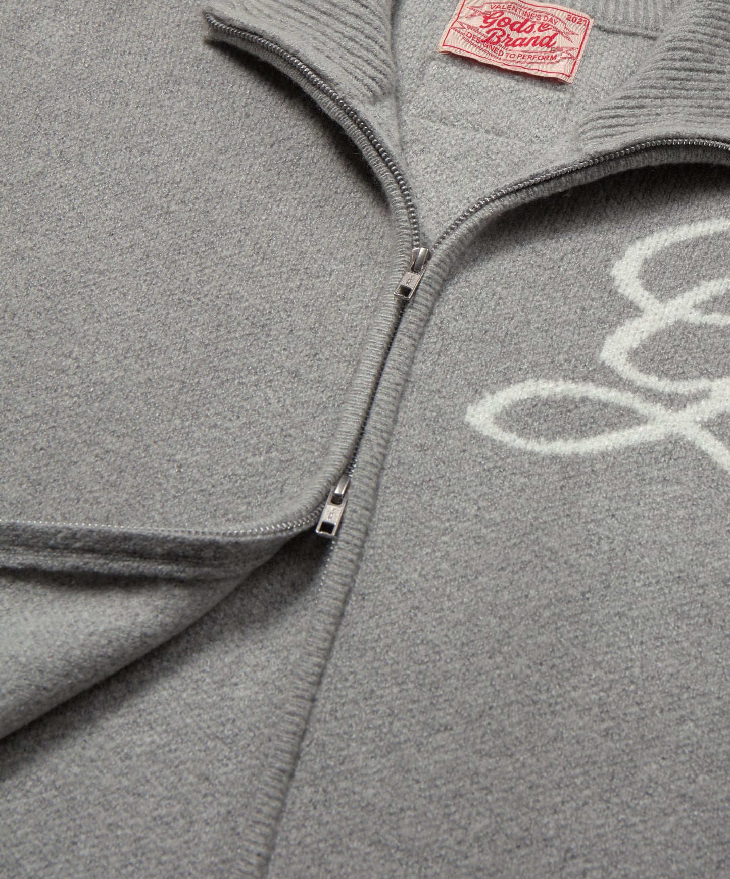 G'S Knitted Zipper Light Grey