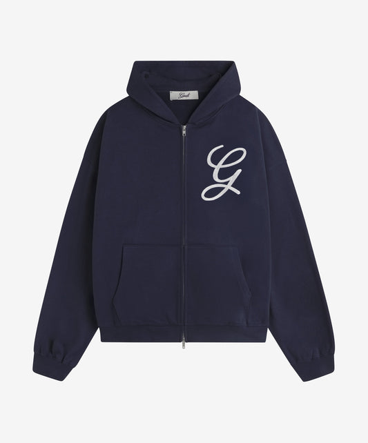Love Script Zipper Navy