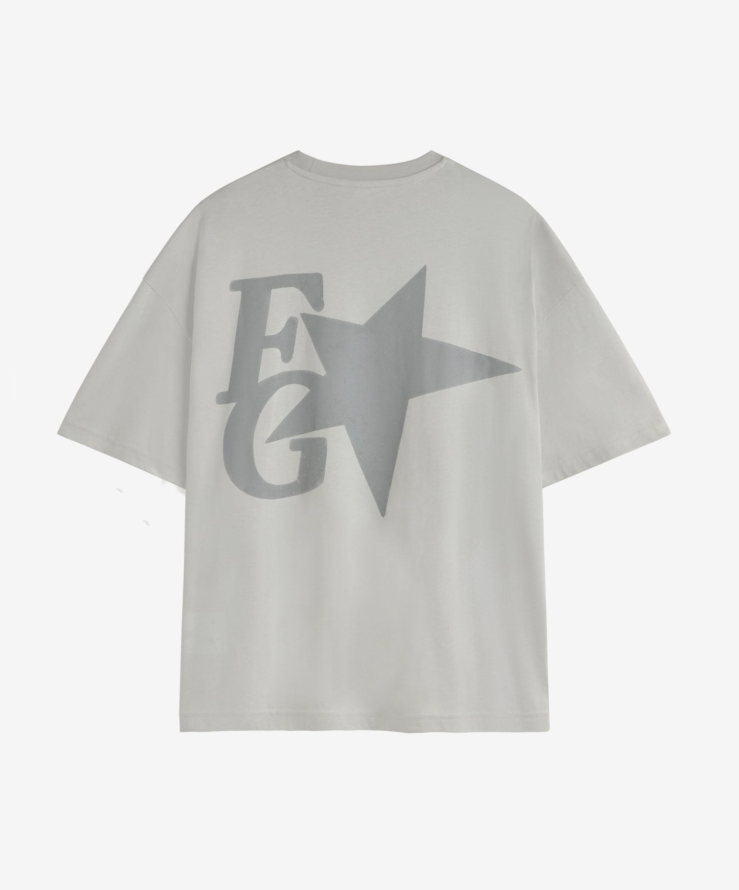 Star Boxy Tee Light Grey