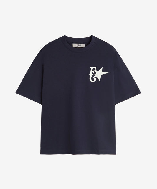Star Boxy Tee Navy