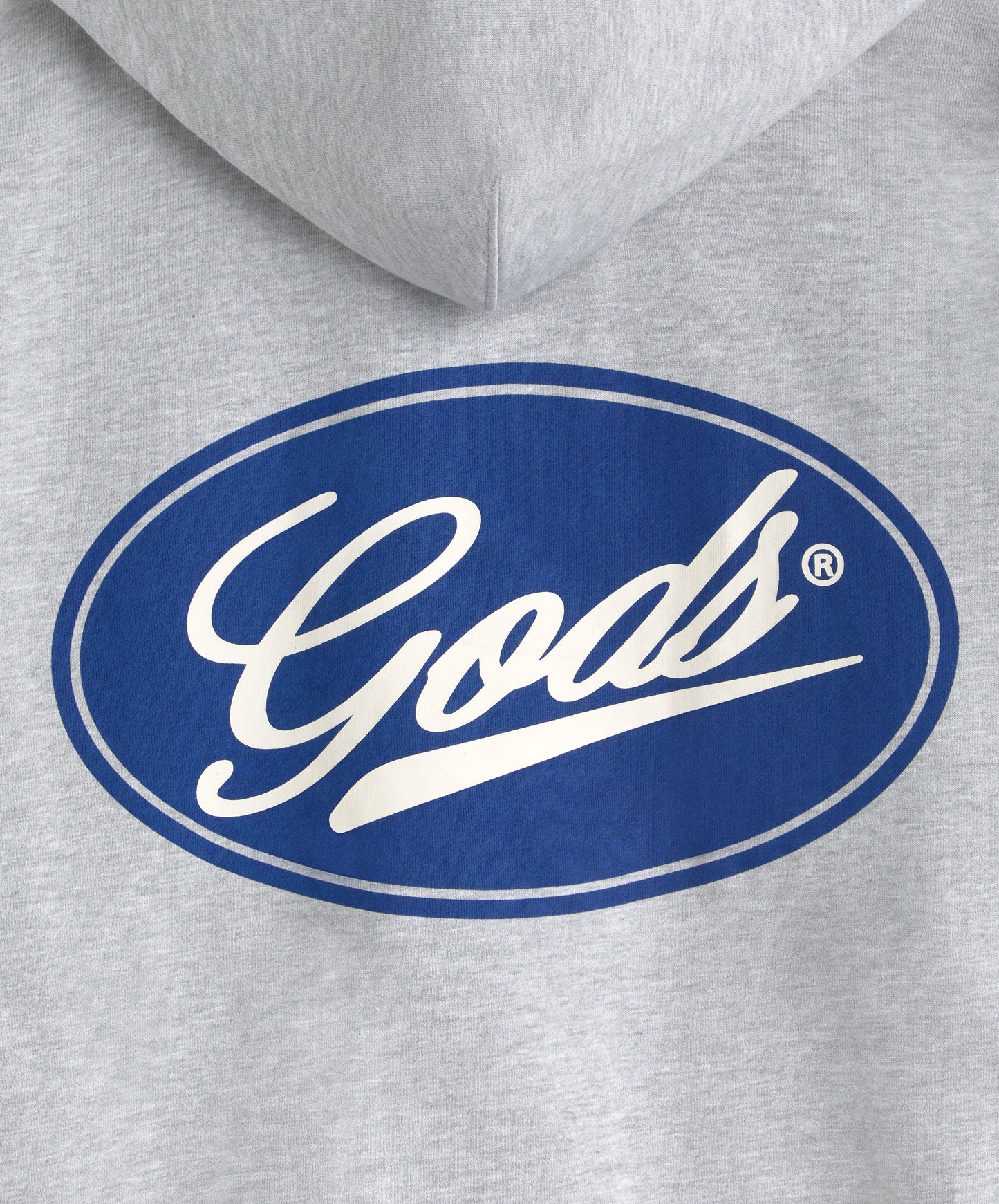 Blue Circle Cropped Hoodie Grey