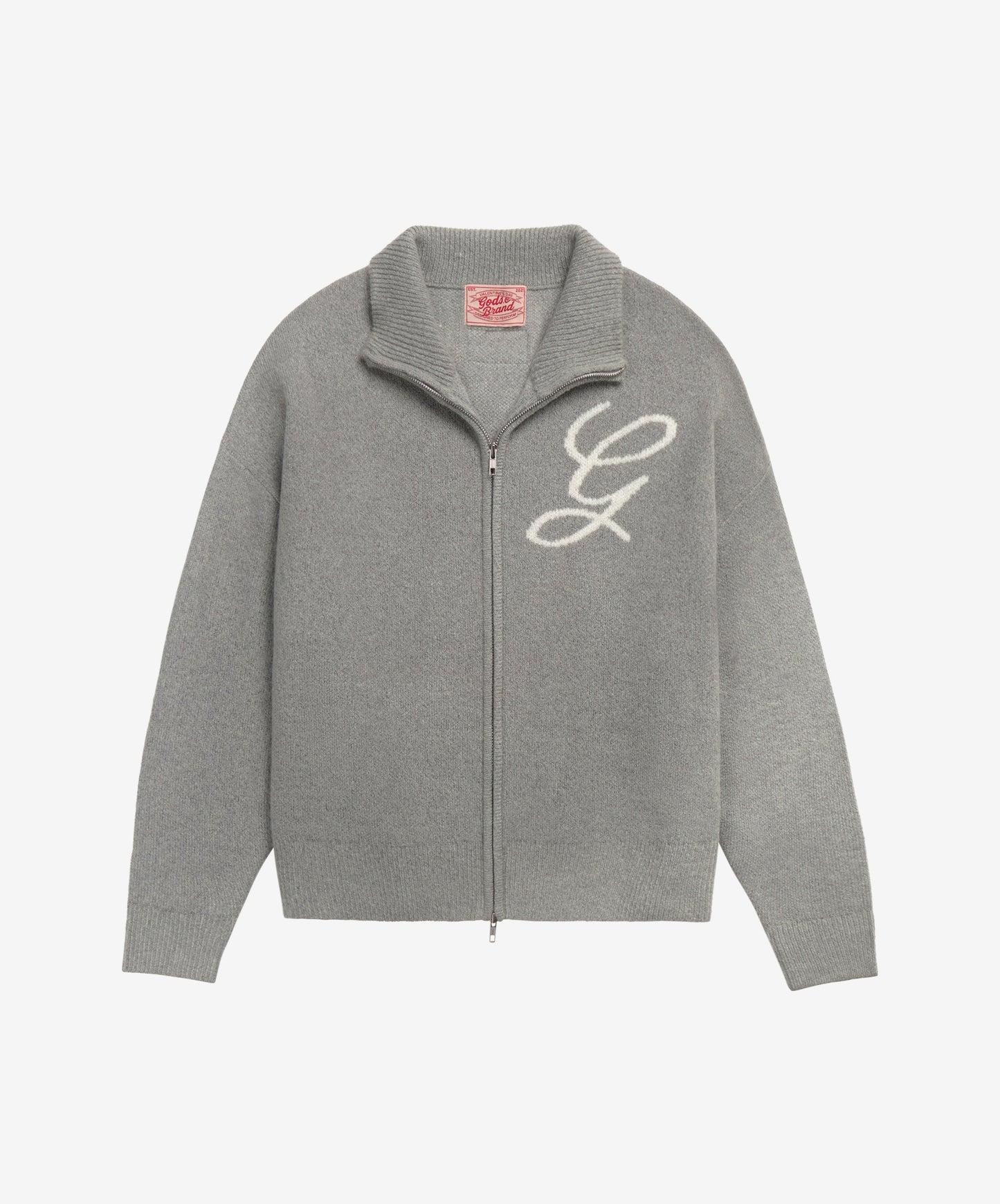 G'S Knitted Zipper Light Grey