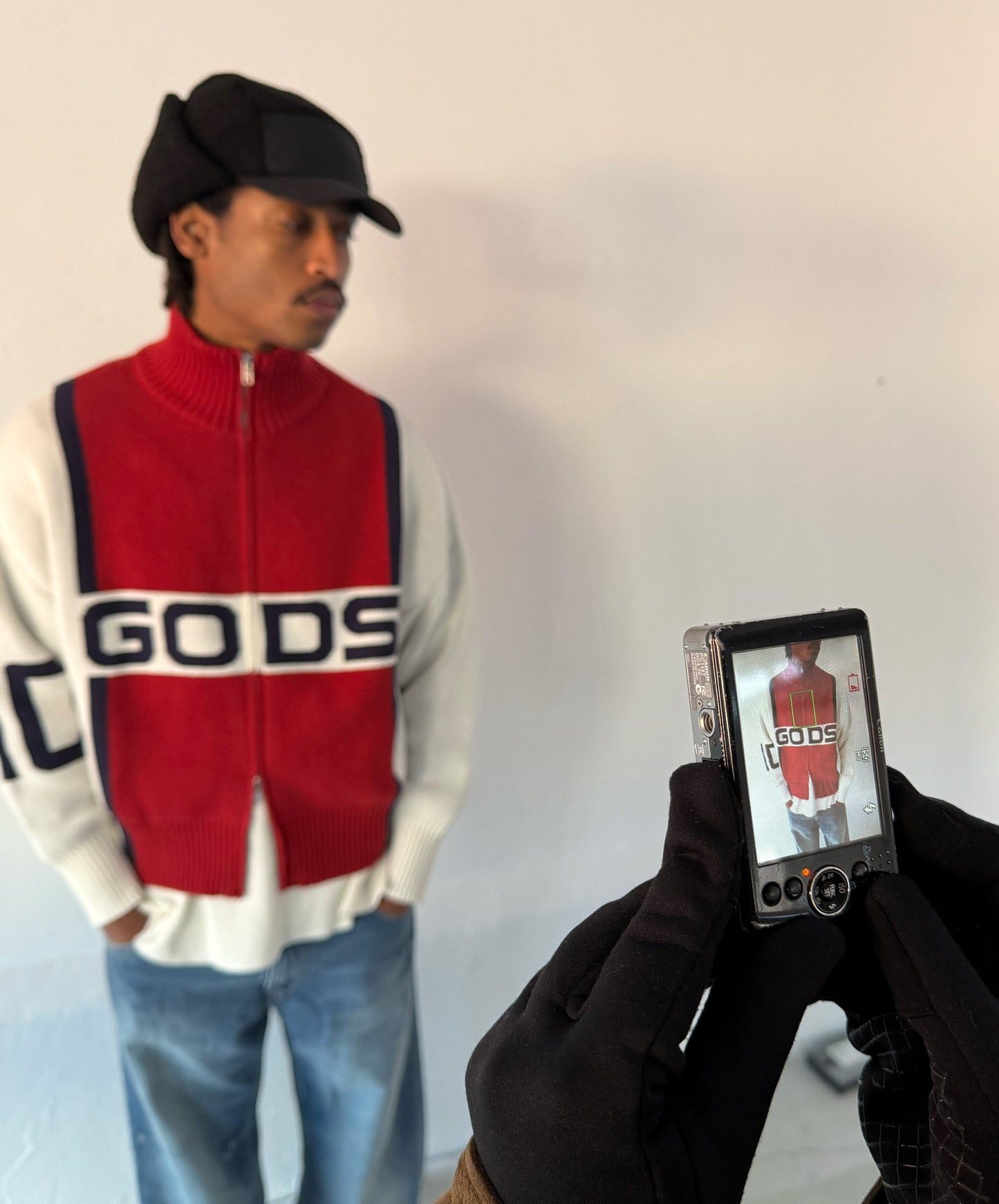 Alpine Rally Knitted Zipper Red-White