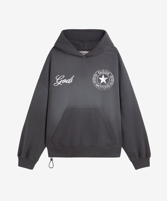 Motor Cropped Hoodie Black