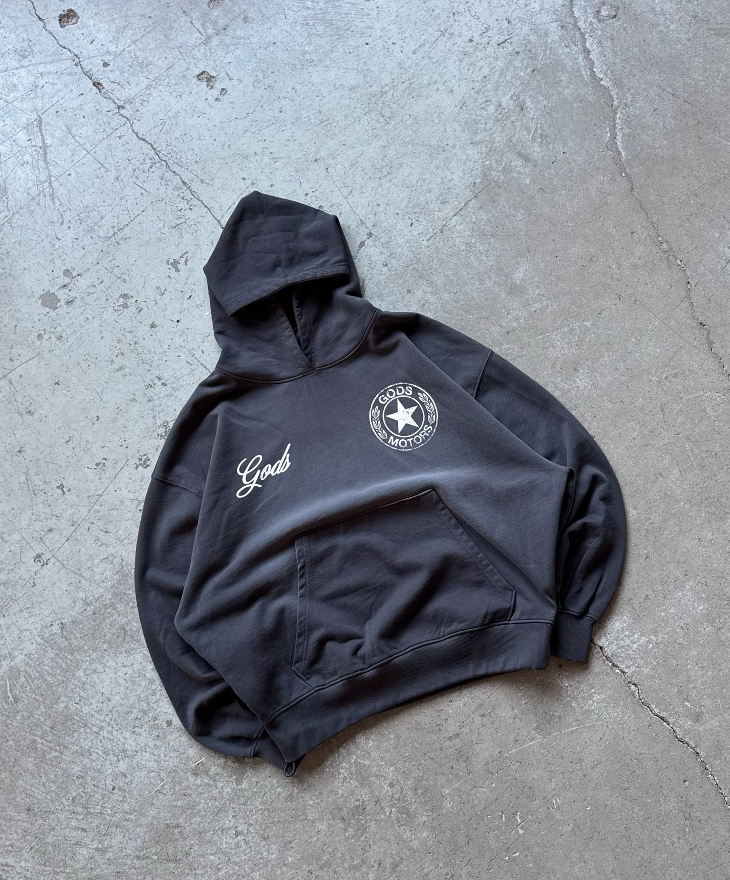 Motor Cropped Hoodie Black