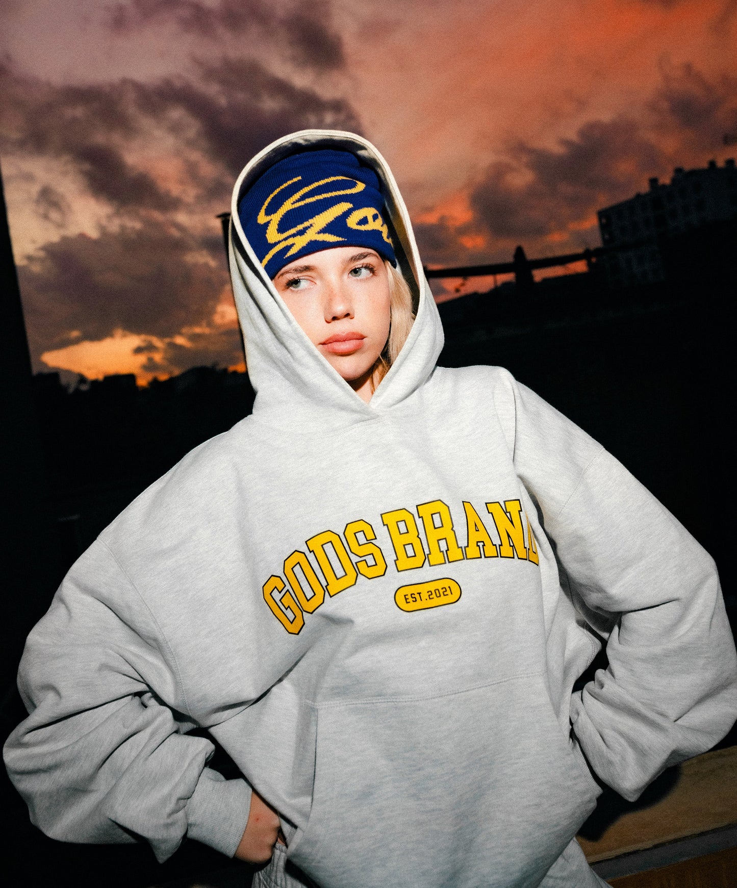 Godsbrand Cropped Hoodie Grey Melange