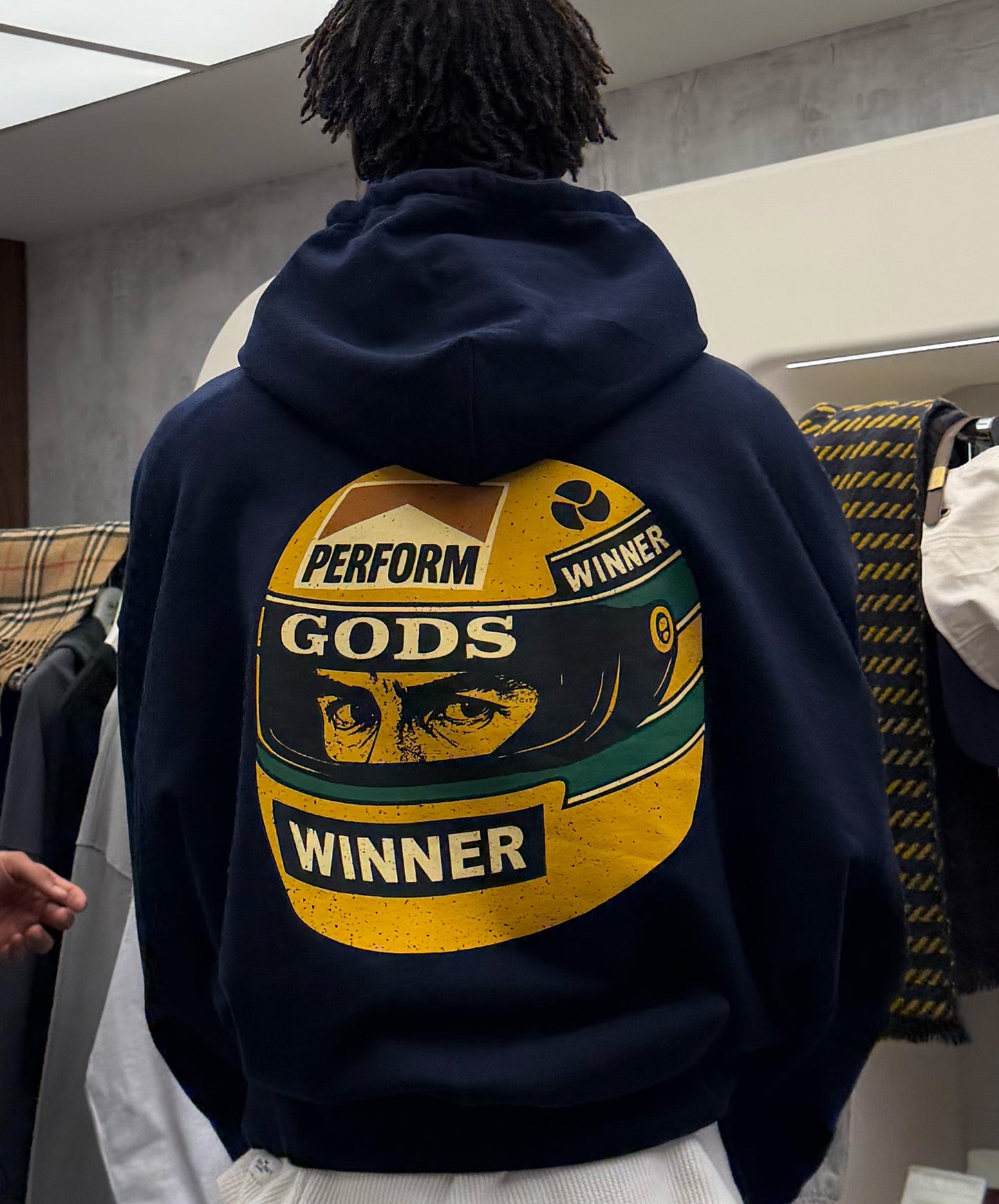 Ayr Cropped Hoodie Navy