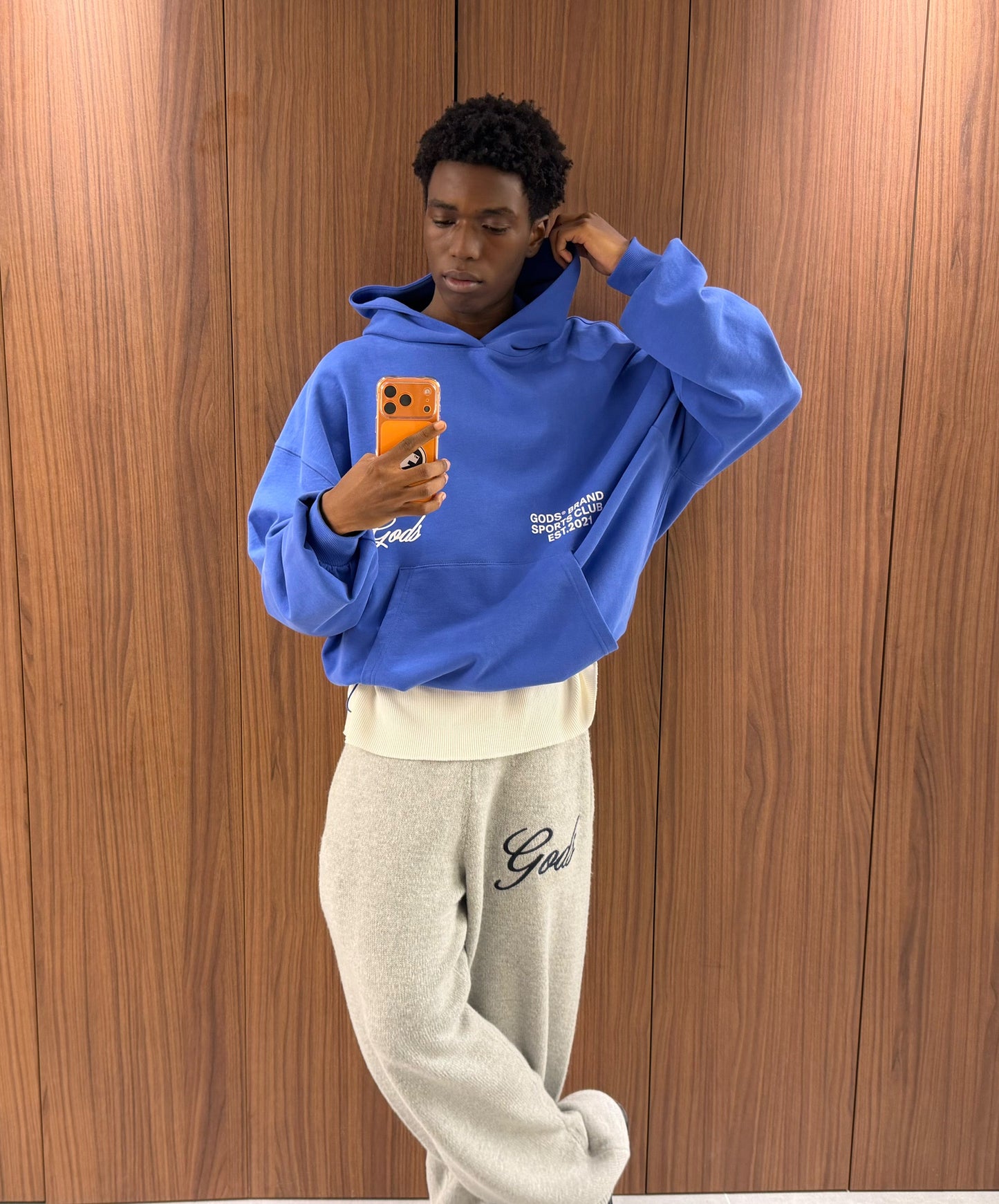 Gods® Brand Sports Club Hoodie Blue