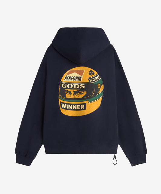 Ayr Cropped Hoodie Navy