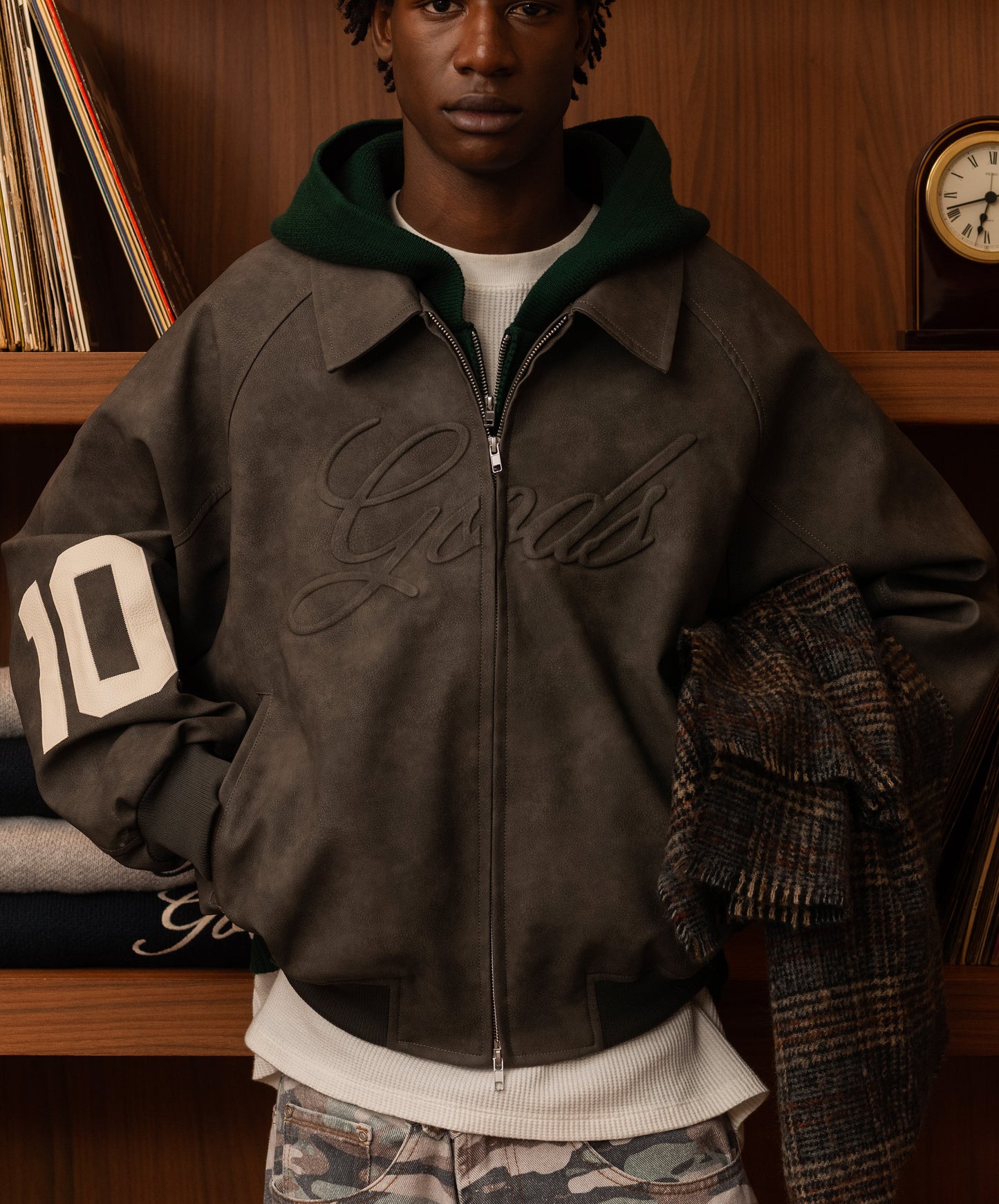 Vegan Leather Jacket Dark Grey