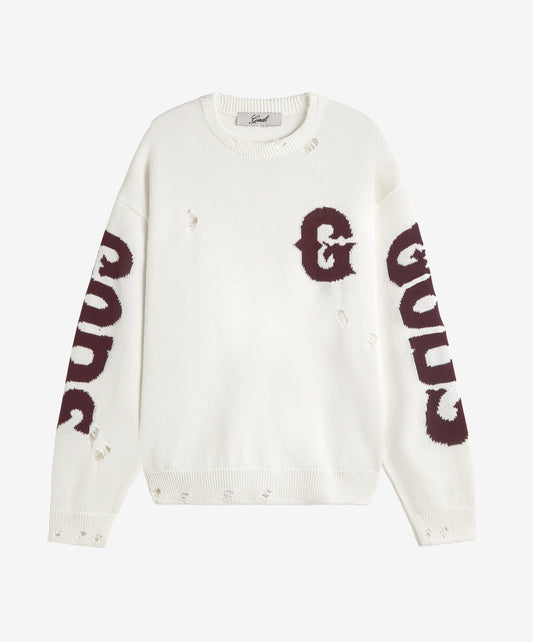 G Side Knitted Sweater White