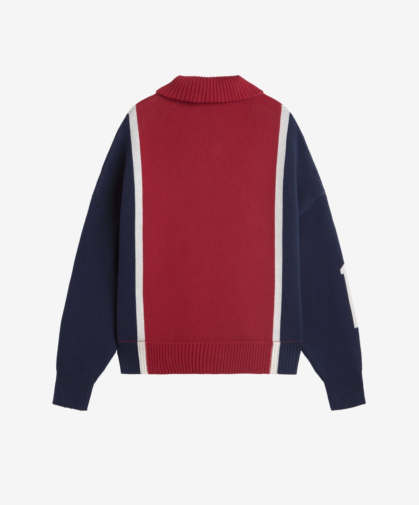 Alpine Rally Knitted Zipper Red-Navy