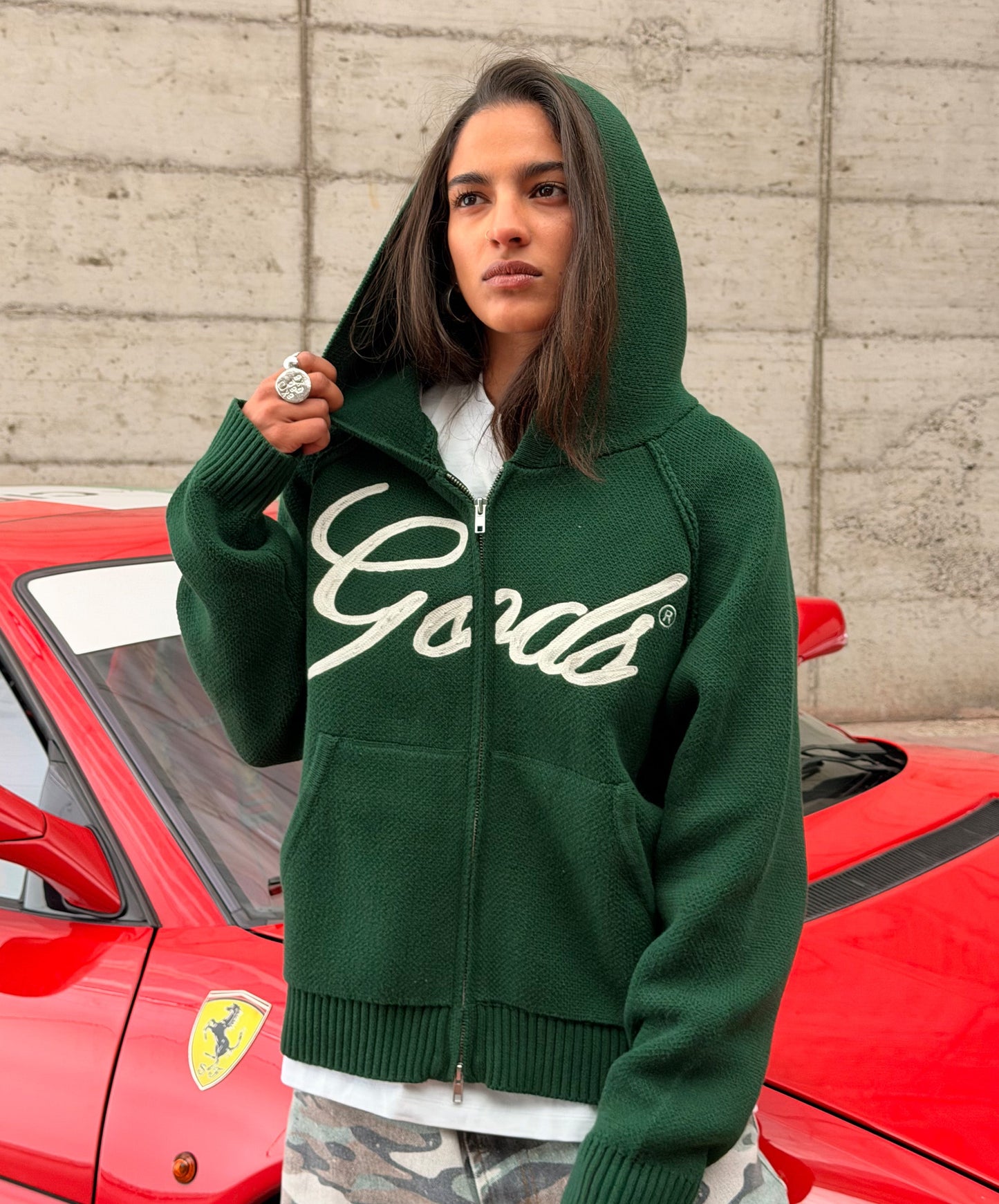 Gods Knitted Zipper Green