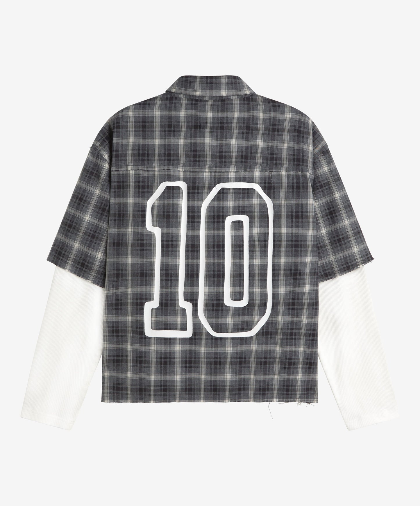 Plaid Layered Shirt Dark Grey