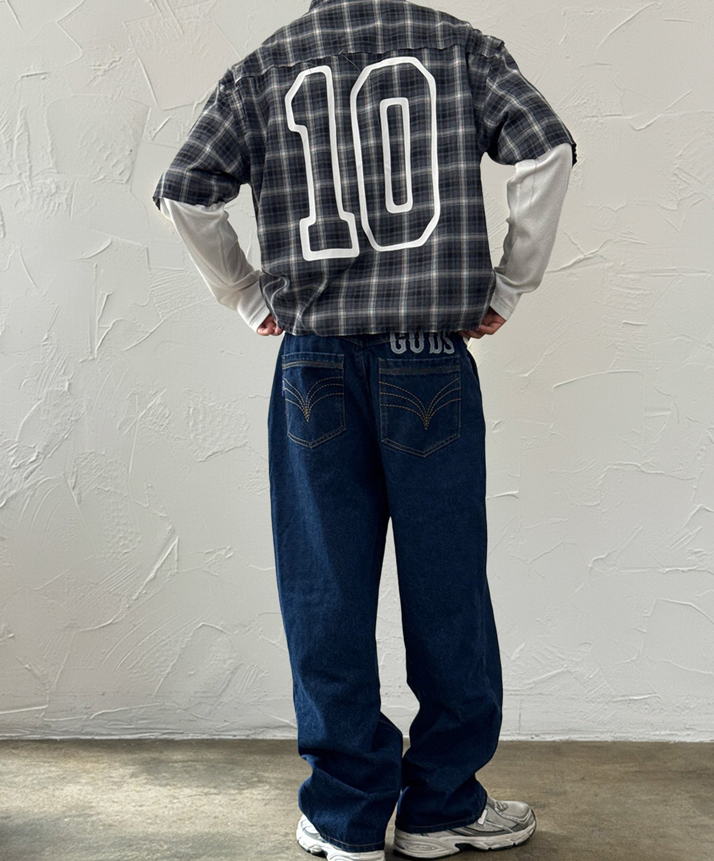 Plaid Layered Shirt Dark Grey