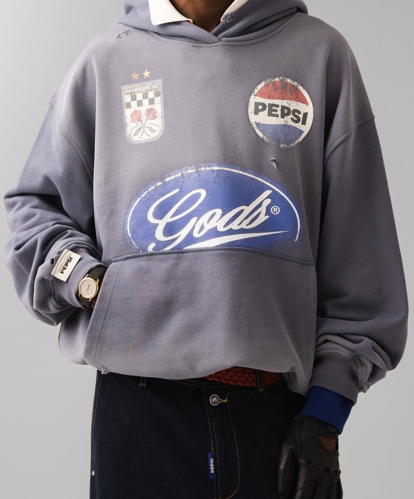 Pitstop Cropped Hoodie Grey