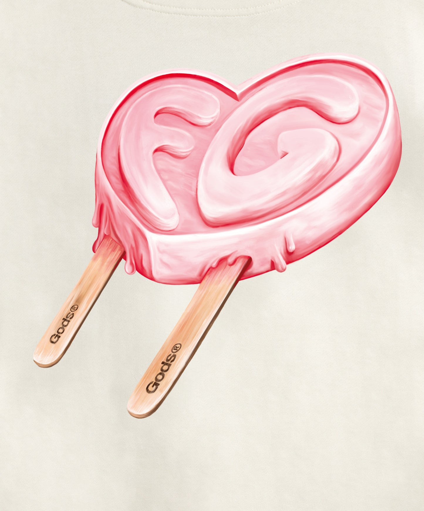 Iced Heart Hoodie Cream