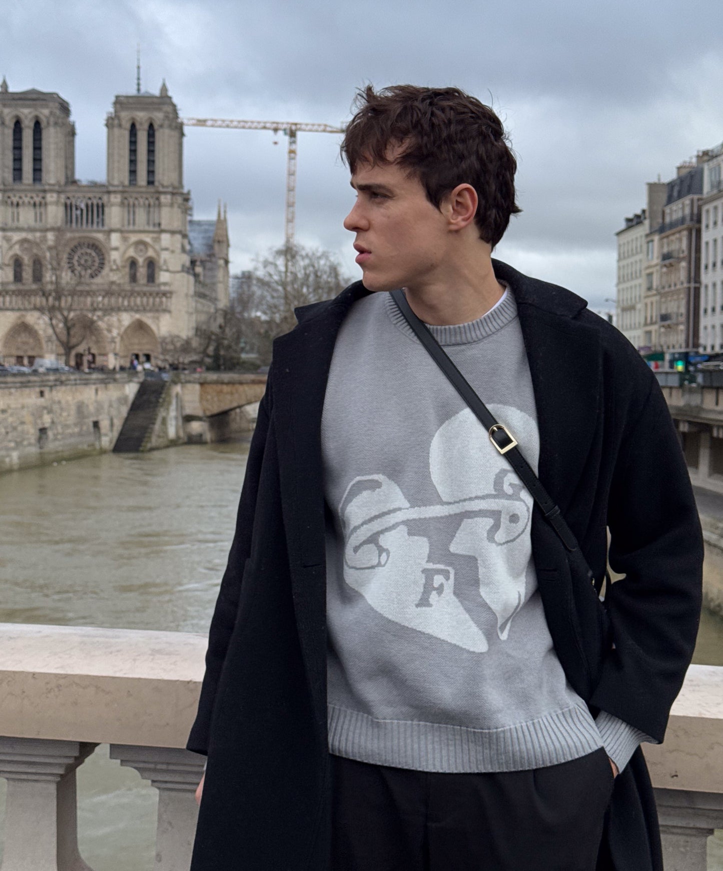 Valentine'S Knitted Sweater Light Gray