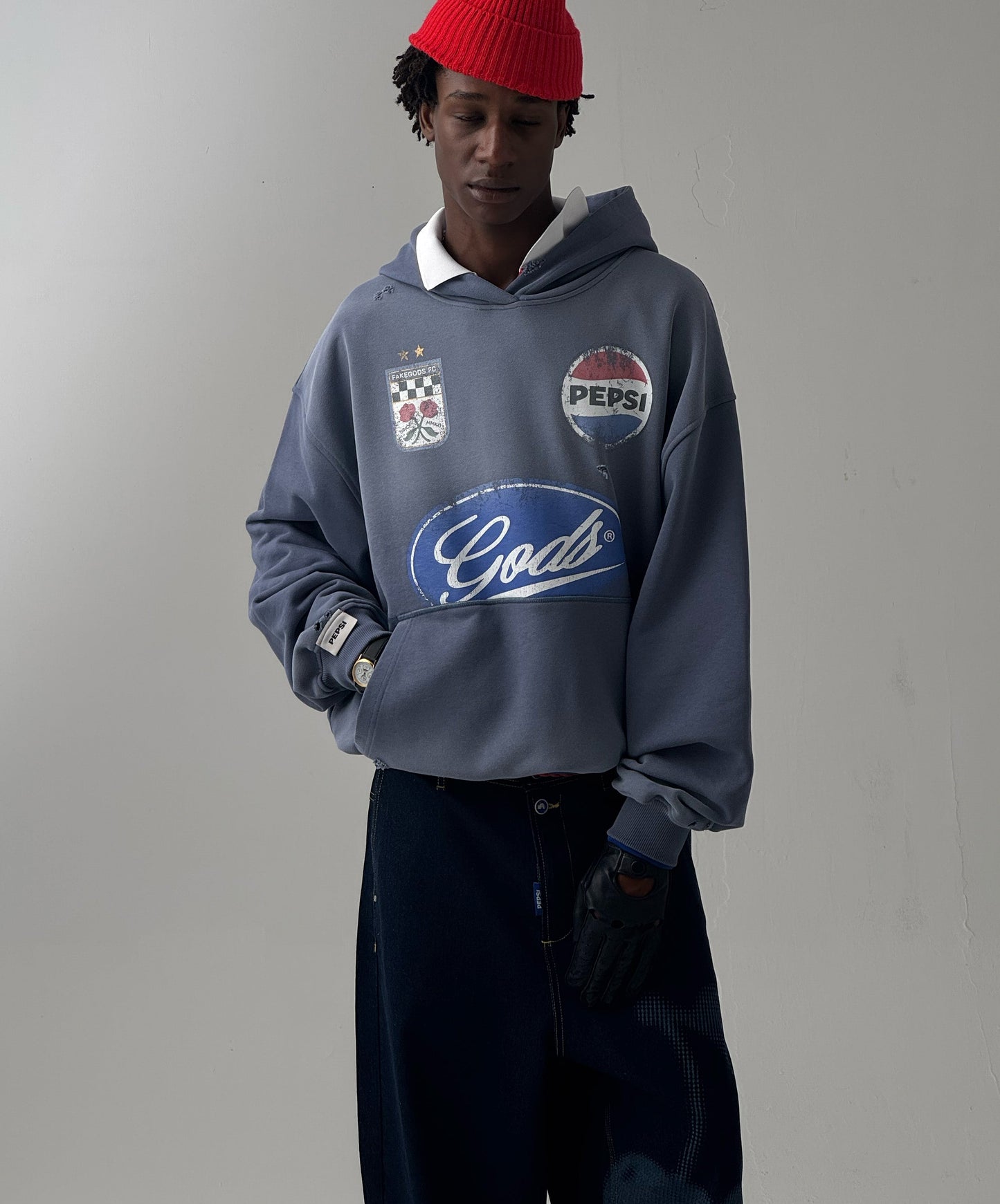 Pitstop Cropped Hoodie Grey