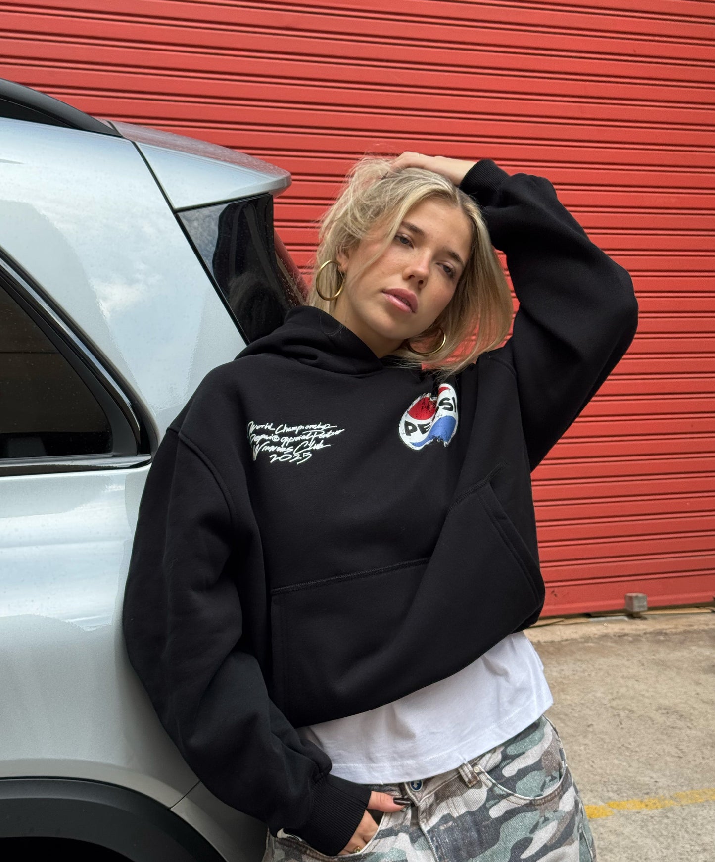 Spark Cropped Hoodie Black